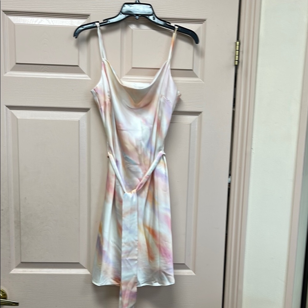 Express Silver Gray Spaghetti Strap Mini Sundress